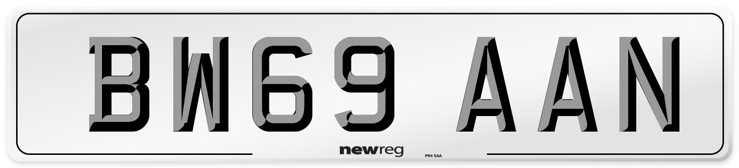 BW69 AAN Number Plate from New Reg